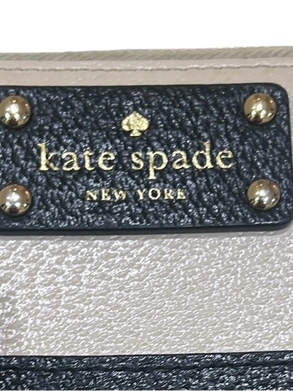 kate spade New York Two-Tone Black & cream pebble leather Zip Wallet - Picture 5 of 6
